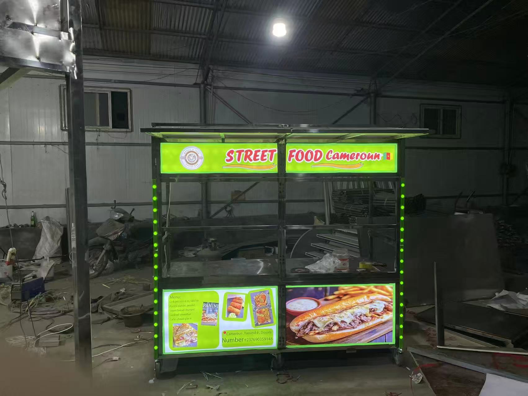 不鏽鋼折疊擺攤車（燈箱款）