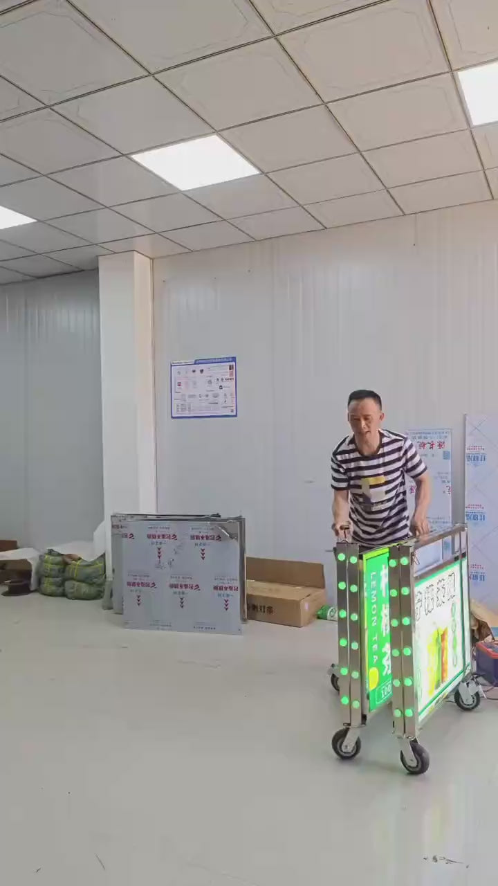 不鏽鋼折疊擺攤車（燈箱款）